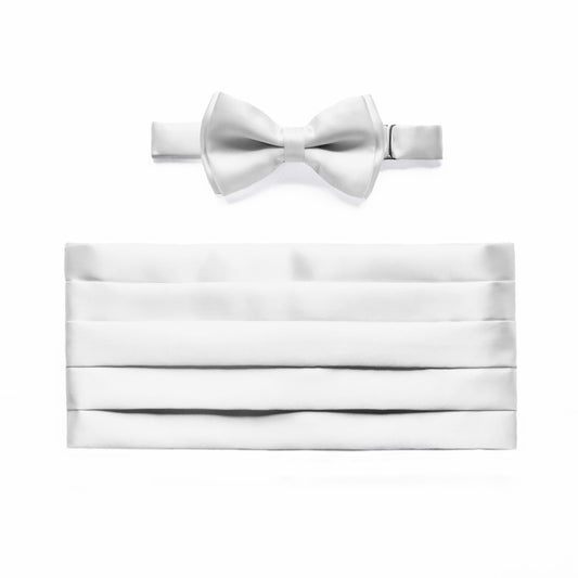Bow Tie & Cummerbund Set / White
